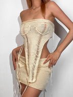 Asymmetric Distressed Knitted Two Piece Set Two Piece Outfits
