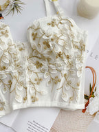 Vintage Lace Embroidery Bustier Corset Top