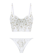 Vintage Lace Embroidery Bustier Corset Top