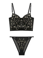 Vintage Lace Embroidery Bustier Corset Top