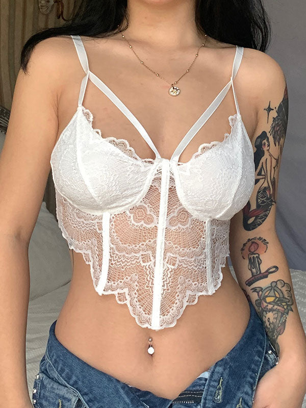 Irregular Lace Corset Top White / S Corset Top