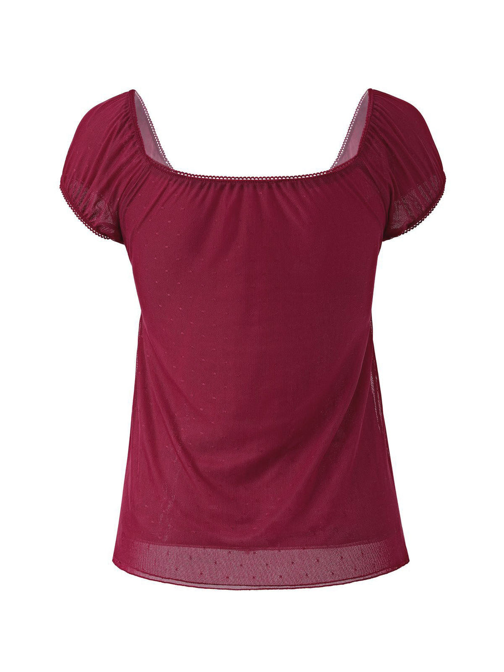 Vintage Tie Front Lace Trim Blouse Short Sleeves