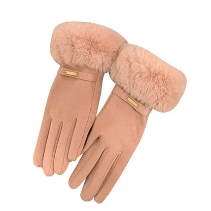 Fashion Autumn Winter Cute Furry Warm Full Finger Outdoor Sport Cycling Christmas Glove