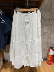 High Waist A line Loose Faldas Casual Simple Short Sleeve Tee