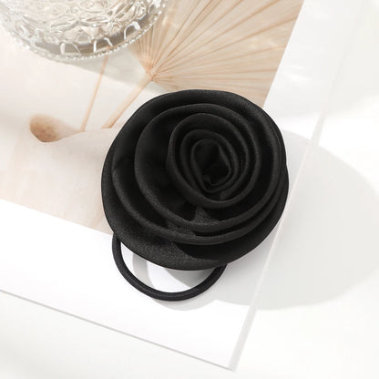 French Satin Retro Rose Elegant Temperament Girls Christmas Hair Accessory