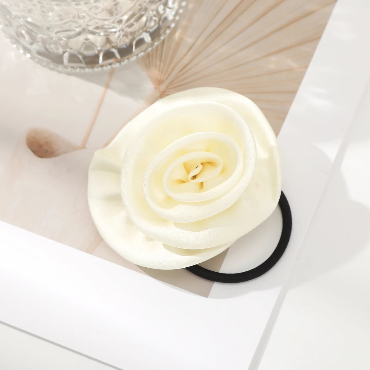 French Satin Retro Rose Elegant Temperament Girls Christmas Hair Accessory