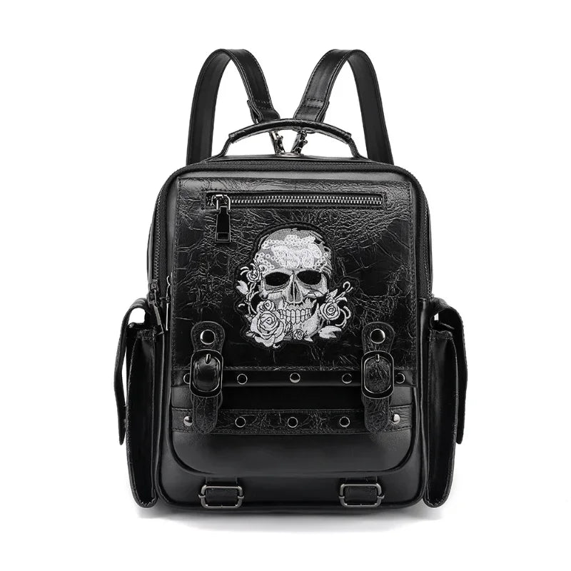 Goth Style Large Capacity Skull Multi-function Unisex Waterproof Backpack