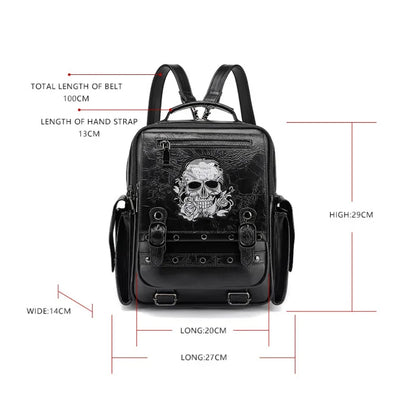 Goth Style Large Capacity Skull Multi-function Unisex Waterproof Backpack