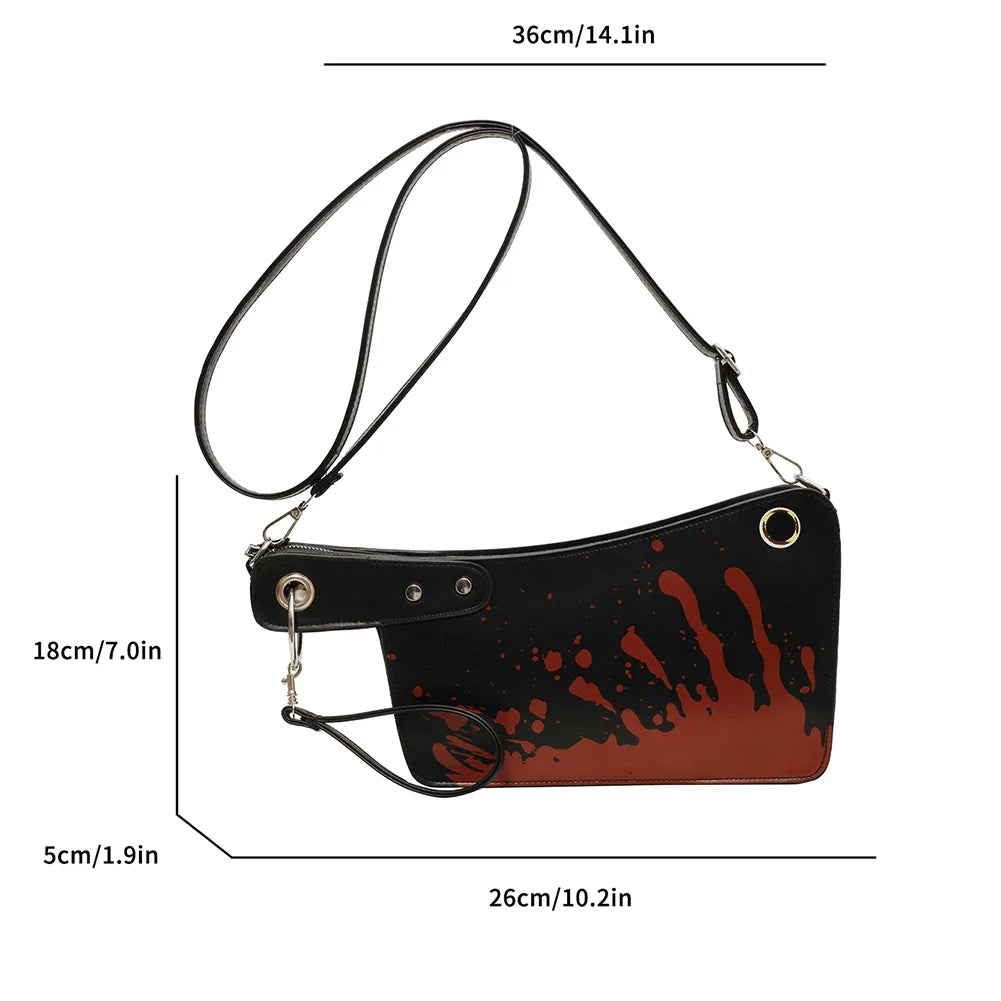 Gothic Unique Design PU Knife Shaped Halloween Clutch Bag