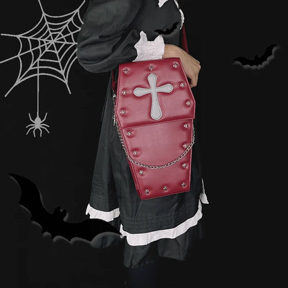 Gothic Vampire Coffin Shape Punk Lolita School Crossbody Halloween