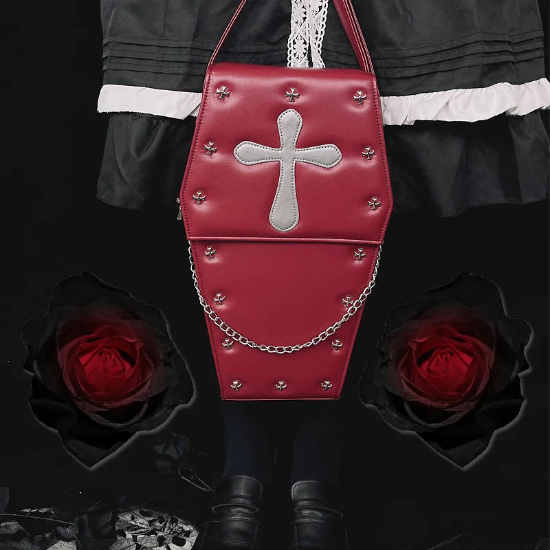 Gothic Vampire Coffin Shape Punk Lolita School Crossbody Halloween