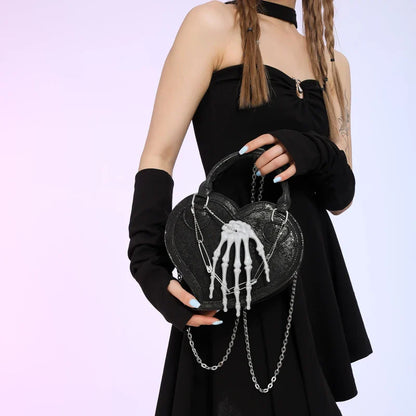 Halloween Treat Trick Evil Gothic Hand Sling Party Evening or Spooky Bag