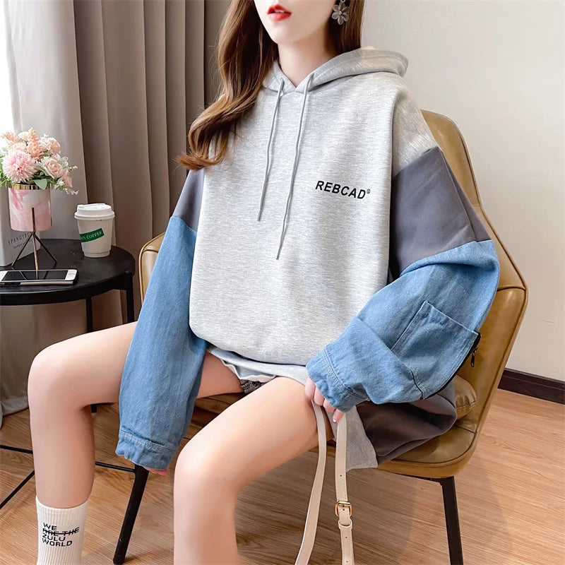 Early Autumn Large Size Loose Korean Version Thin Hoody