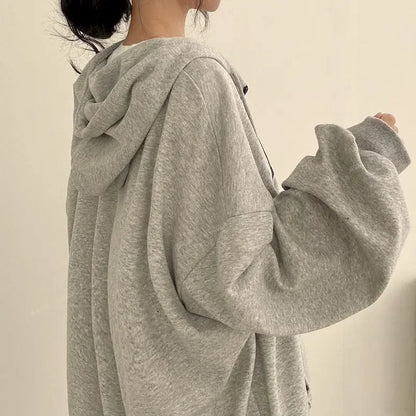 Harajuku Letter Print Korean Oversized Long Sleeve Casual Pullover Hoody