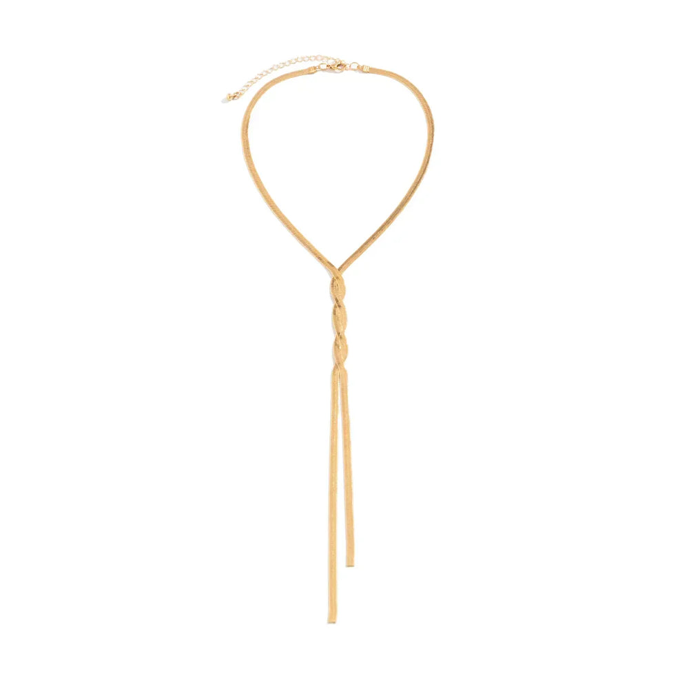Adjustable Flat Temperament Weave Link Chest New Necklace