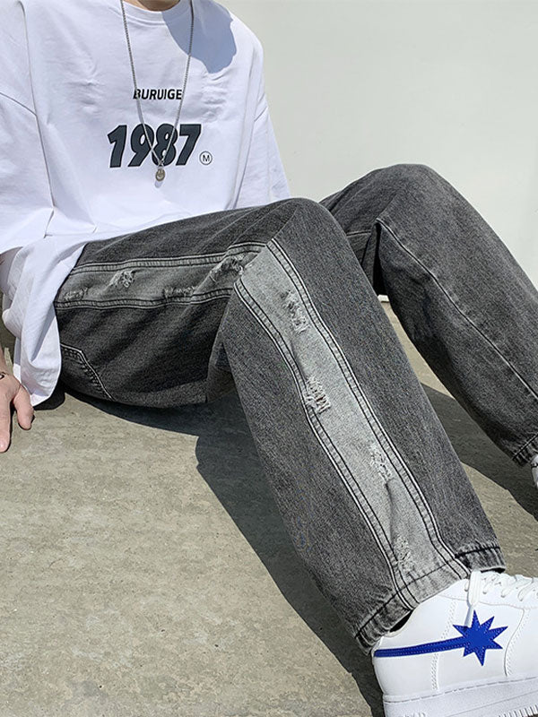 Men’s Colorblock Straight Jeans Jeans