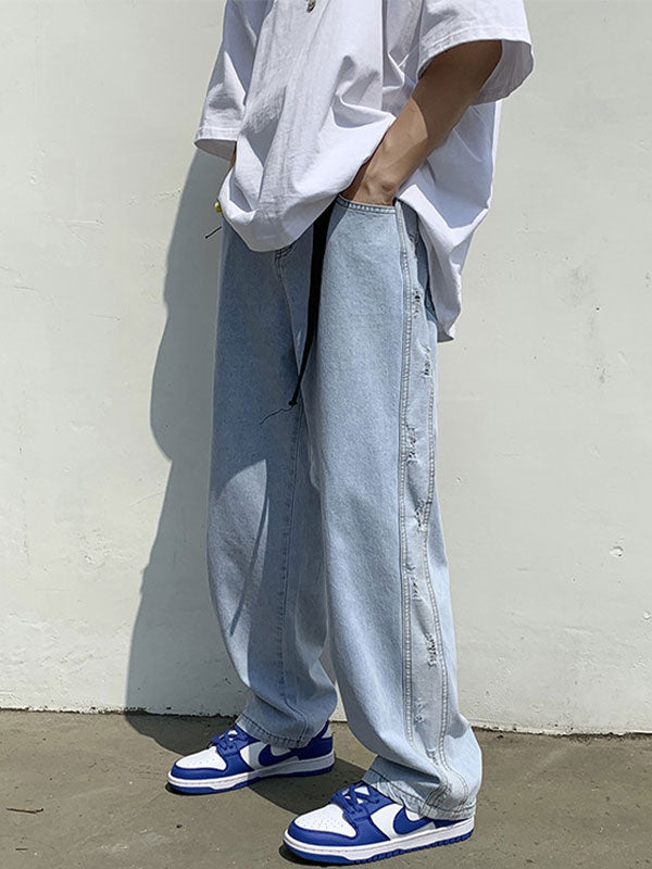 Men’s Colorblock Straight Jeans Blue / M Jeans Main image