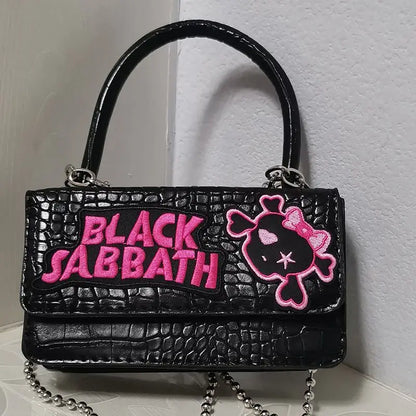 Harajuku Handle Vintage Crossbody Punk Casual Black Gothic Chain Y2k Bag