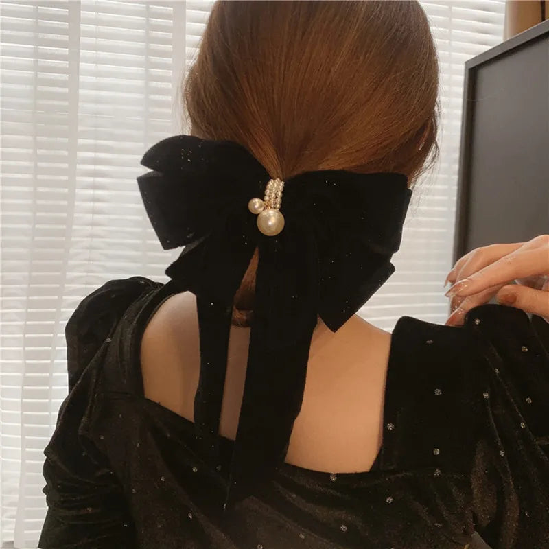 High-end Velvet Bow-knot Popular Large Size Christmas Hair Accessory