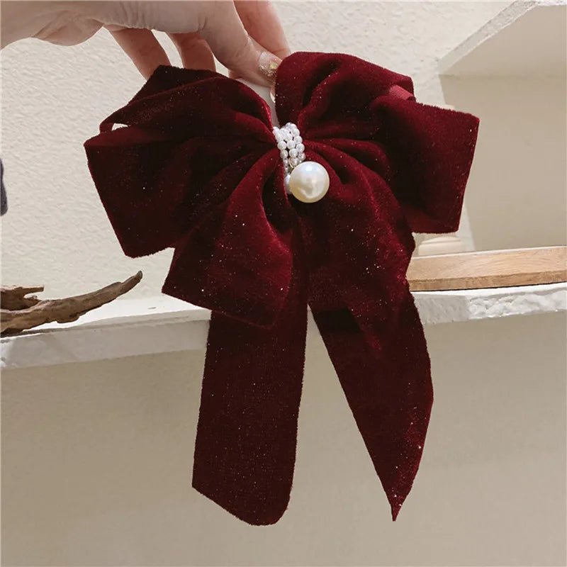 High-end Velvet Bow-knot Popular Large Size Christmas Hair Accessory