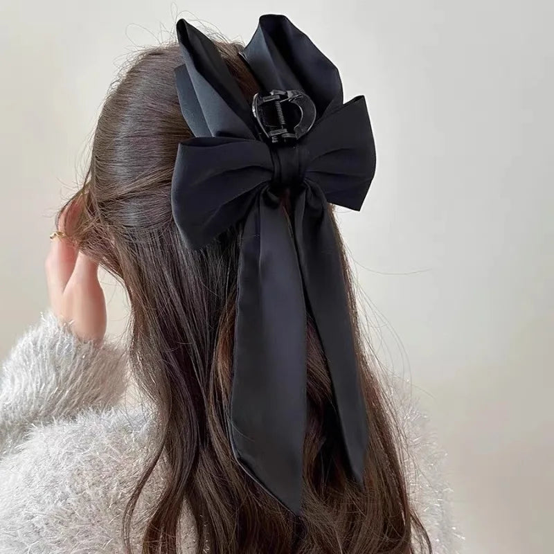 Large Black Festival Fashion French Ribbon Party Christmas Hair Accessory