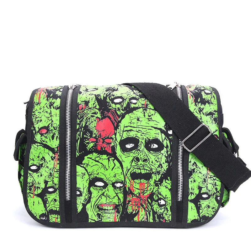 Large Gothic Zombie Ghost Canvas Waterproof Halloween Shoulder Bag