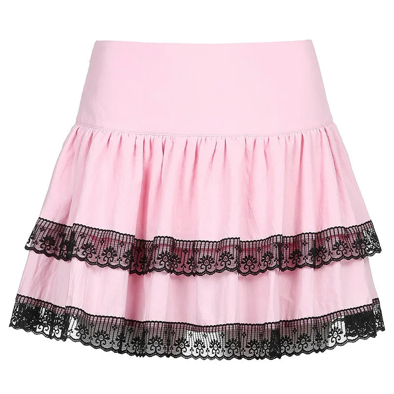 Lolita Cake Gothic Japanese Plaid Skirt