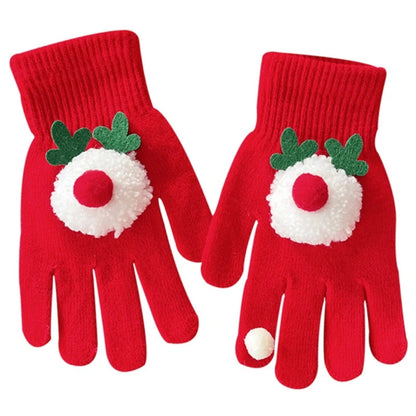 Lovely Christmas Theme Warm Holiday Celebration Short Adult Children Winter Christmas Glove