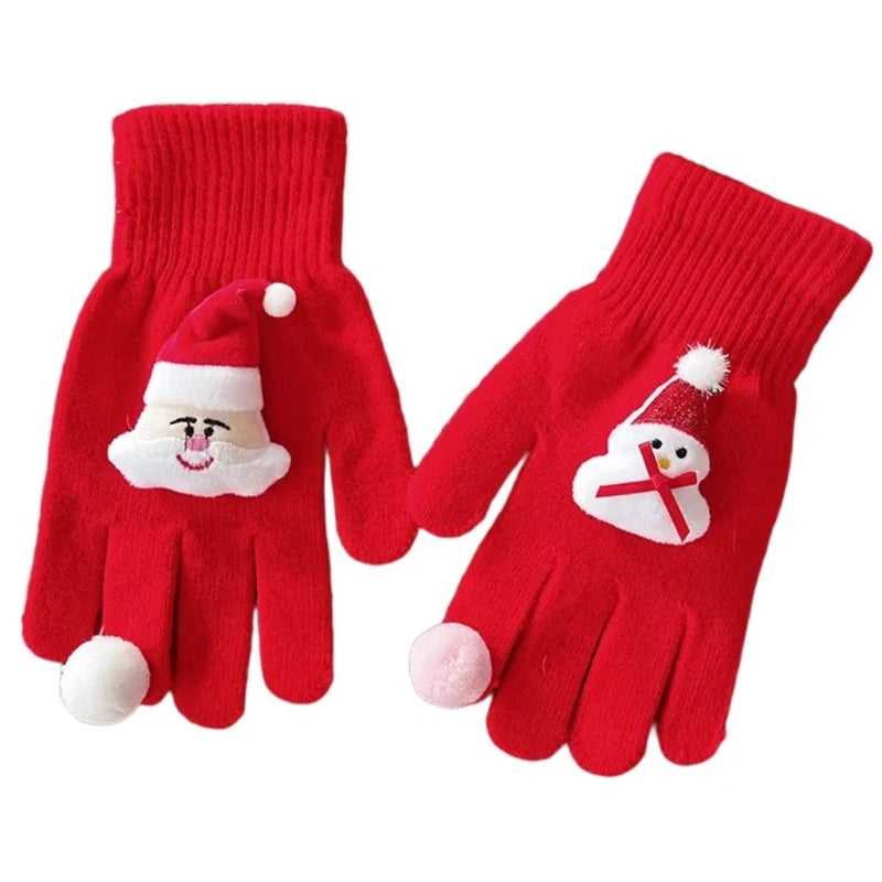 Lovely Christmas Theme Warm Holiday Celebration Short Adult Children Winter Christmas Glove