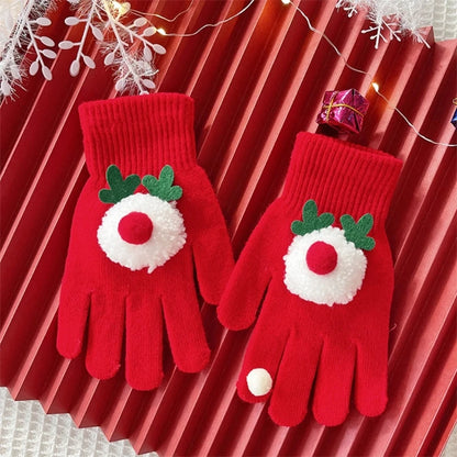 Lovely Christmas Theme Warm Holiday Celebration Short Adult Children Winter Christmas Glove