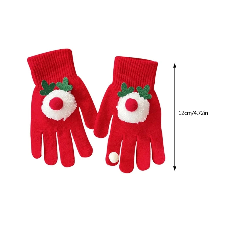 Lovely Christmas Theme Warm Holiday Celebration Short Adult Children Winter Christmas Glove