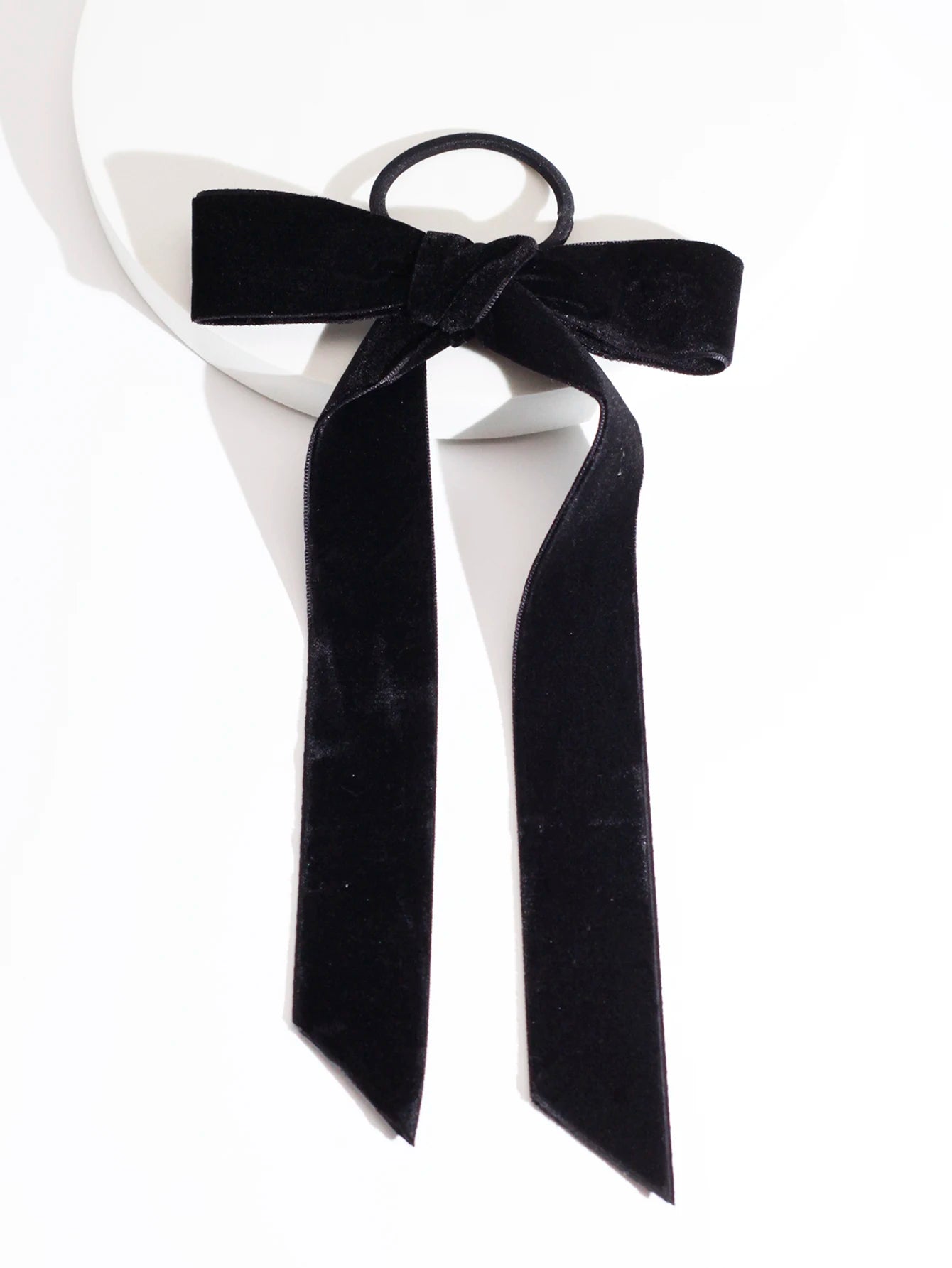 Elegant Velvet Bow Knot Soft Ribbon Elastic Christmas Hair Accessory