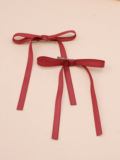 Fashion Fabric Ribbon Bow Top Clip Christmas Hair Accessory