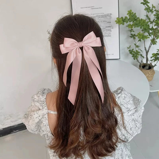 Fashion Fabric Ribbon Black White Bow Top Clip Christmas Hair Accessory