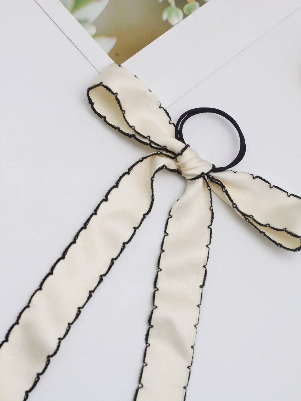 Long Tassel Streamer Elastic Ribbon Bowknot Hair Accessory For Christmas Accessories-L