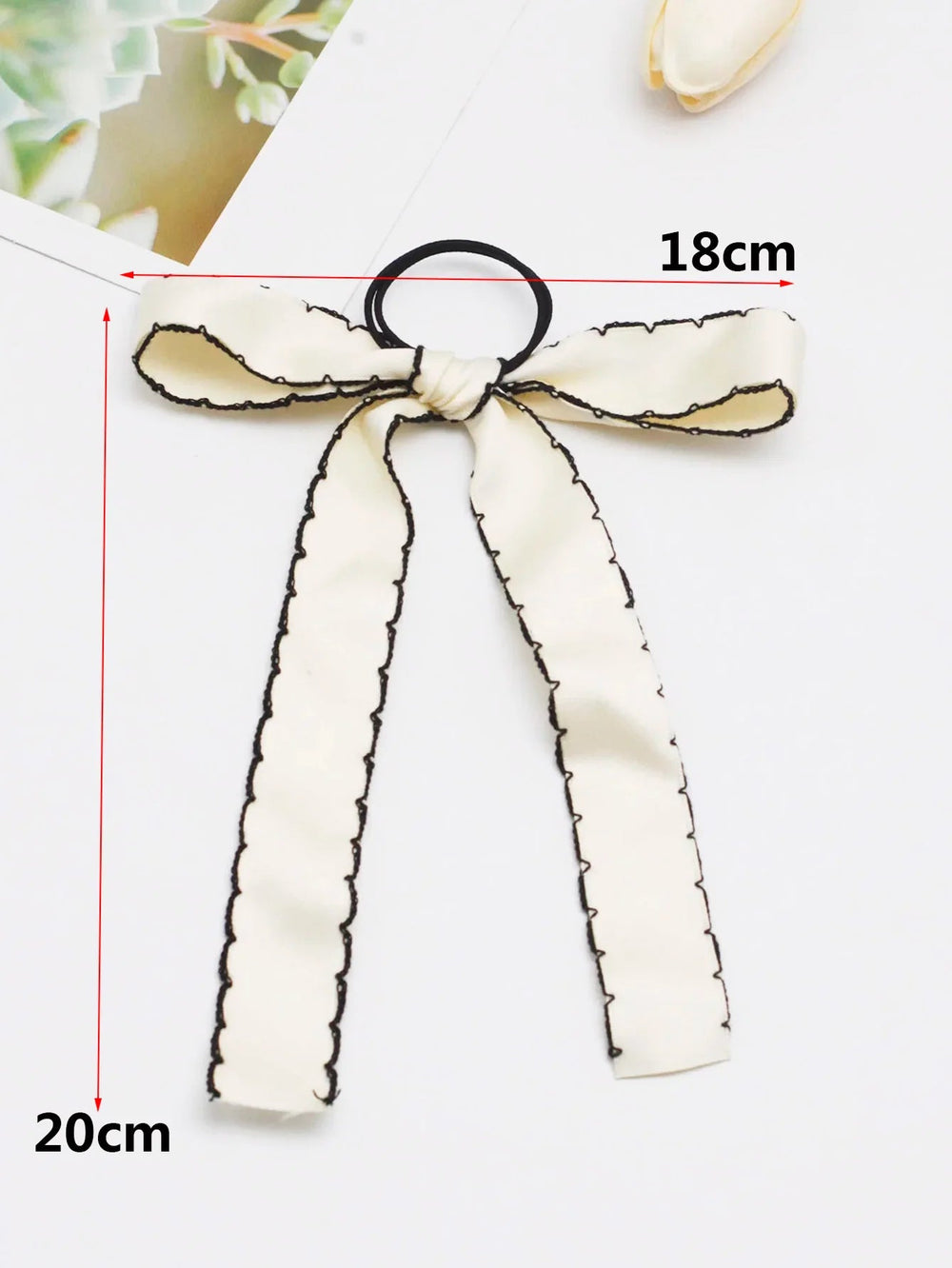 Long Tassel Streamer Elastic Ribbon Bowknot Hair Accessory For Christmas Accessories-L