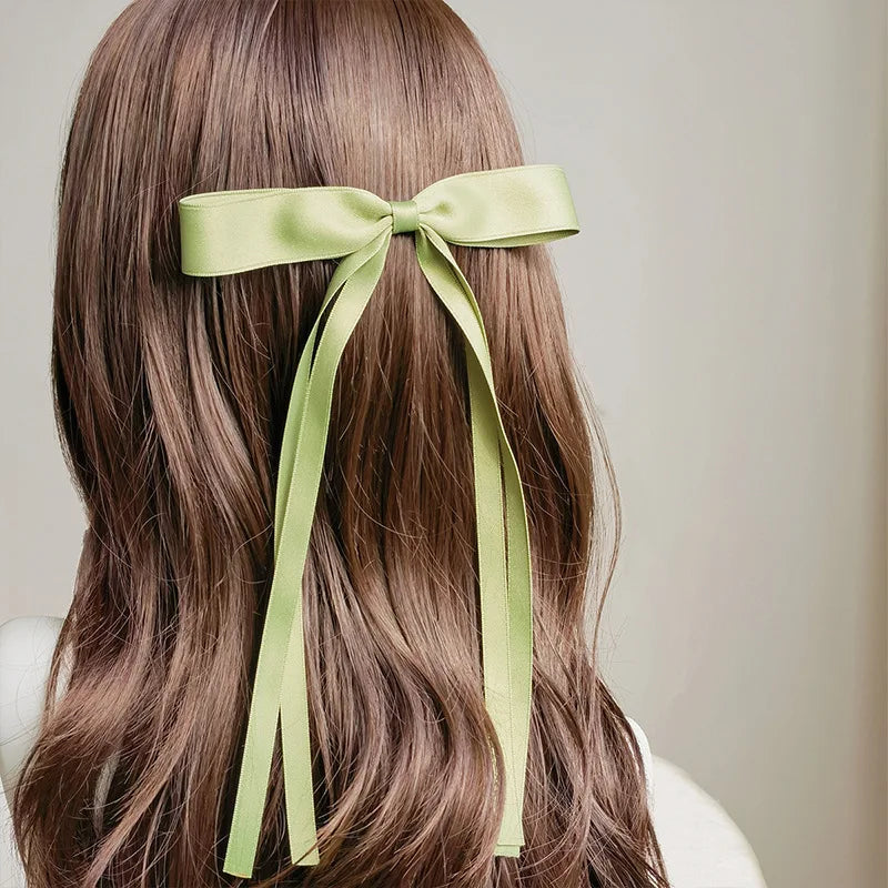 Fashion Sweet Solid Color Head Bow Headdress Christmas Hair Accessory