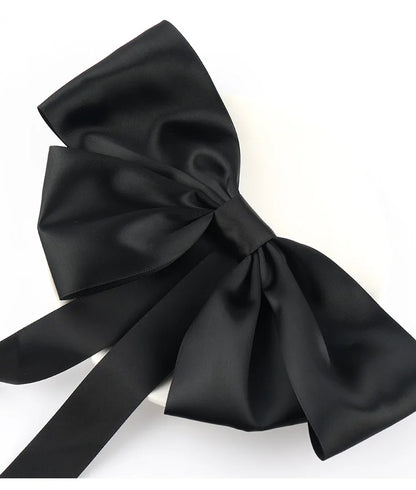 Korean Fashion Black Ribbon Elegant Bow Tie Christmas Hair Accessory