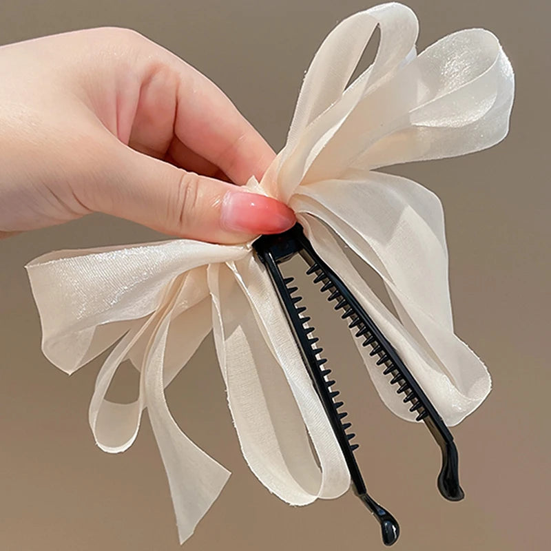 New Banana Clip Double Layer Horsetail Christmas Hair Accessory