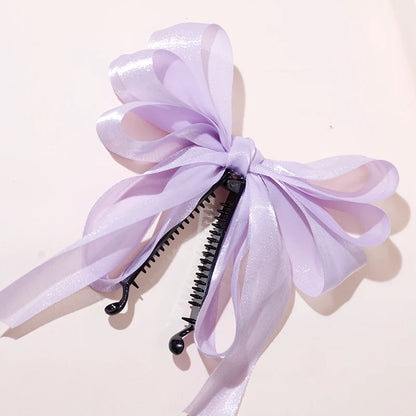 New Banana Clip Double Layer Horsetail Christmas Hair Accessory