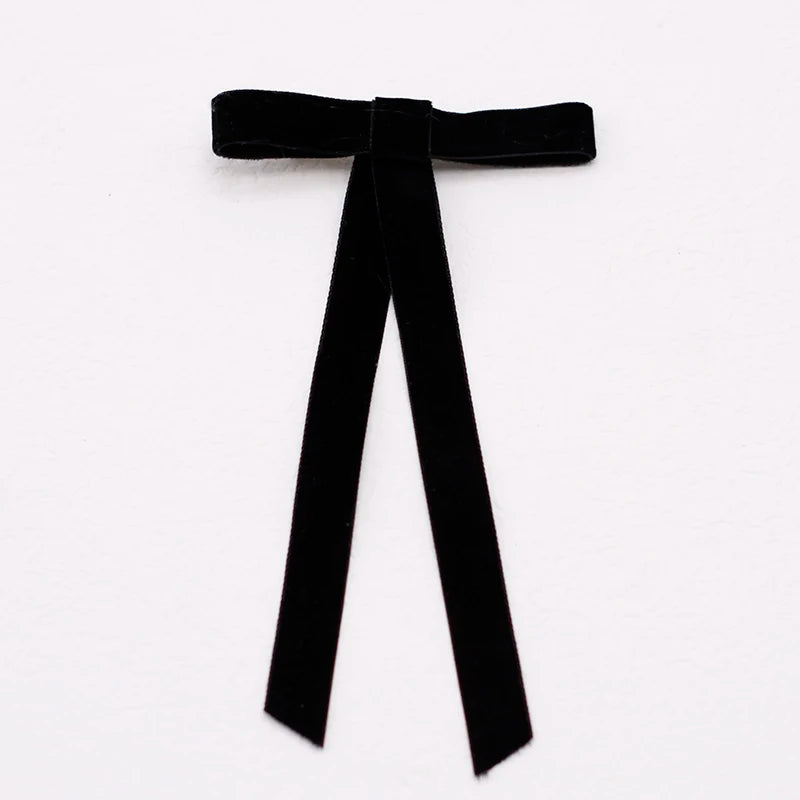 New PU Leather Bow Long Ribbon Duckbill Clip Christmas Hair Accessory