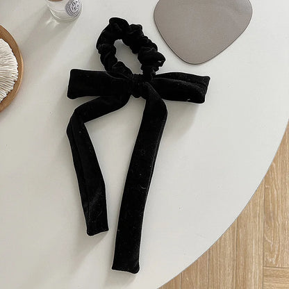 Velvet Long Ribbon Soft Elastic Bow Christmas Hair Accessory