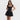 Summer Lace Patchwork Square Neck Mini Casual A Line Birthday Black Lace Up Women's Clothing Dress Secondary image