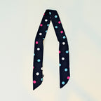 Polka Dot Skinny Long Neck Tie Ribbon Scarf