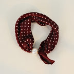 Polka Dot Pearl Magnetic Buckle Neck Scarf