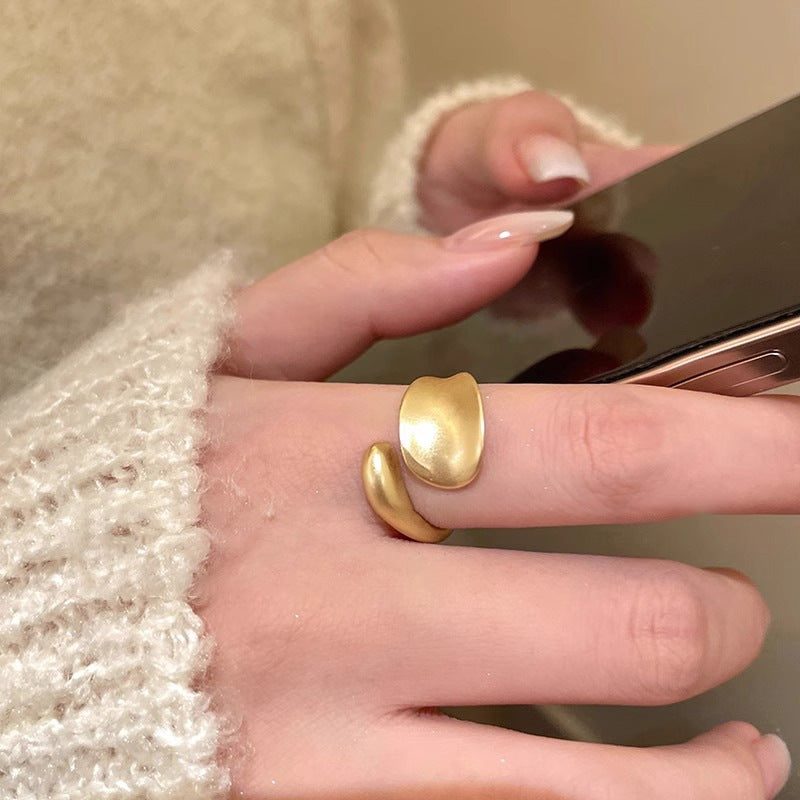 Open Irregular Ring Matte Gold Knuckle Ring Secondary image
