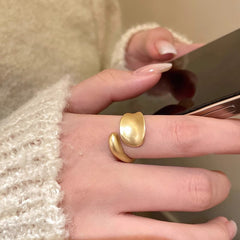 Open Irregular Ring Matte Gold Knuckle Ring