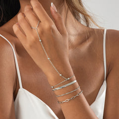 Layered Serpentine Chain Finger Bracelets