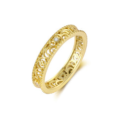 Sterling Silver Square Geometric Zirconia Ring