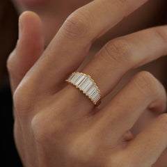 Crown Shape White Cut Zirconia Ring
